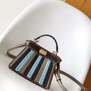 FENDI Woven Peekaboo ISeeU Mini Top Handle Bag image 1