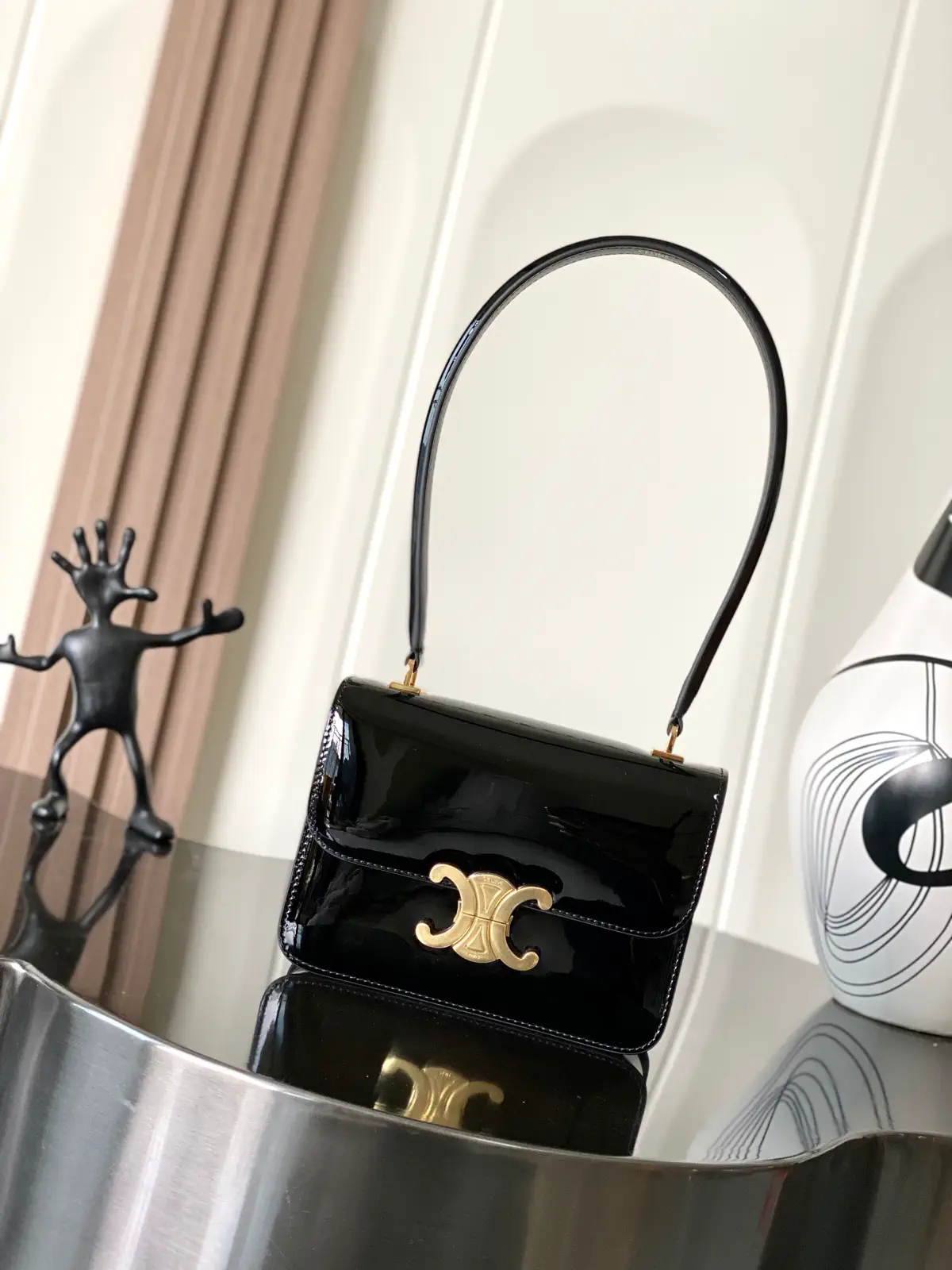 CELINE Teen Garance Patent Leather Top Handle Bag image 1