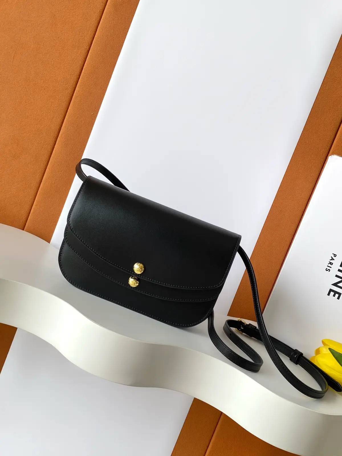 CELINE Black Leather Crossbody Bag image 1