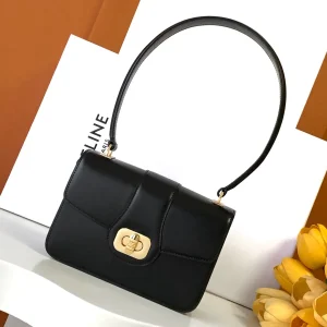 CELINE Black Shoulder Bag with Gold-Tone Closure image 1