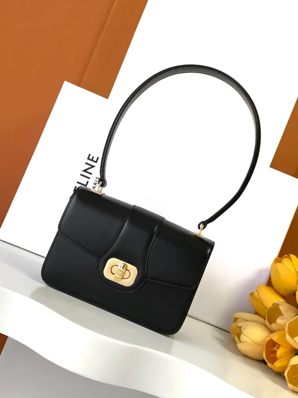 CELINE Black Shoulder Bag with Gold-Tone Closure image 1