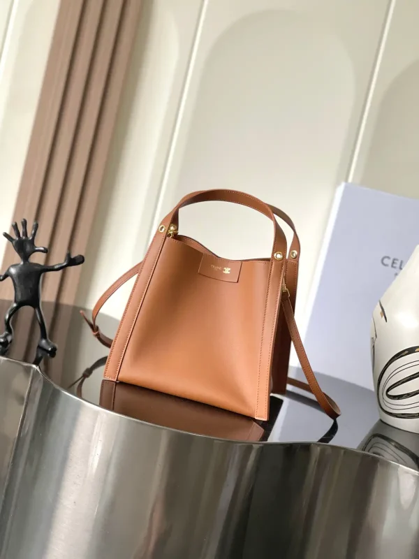 CELINE Brown CUBO Small Bucket Bag image 1