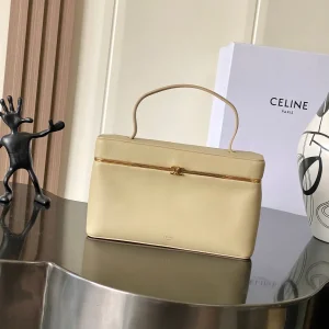 CELINE Beige Top Handle Bag with Triomphe Clasp image 1
