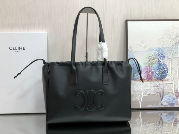 CELINE CABAS TRIOMPHE Smooth Calfskin Drawstring Tote Bag image 1