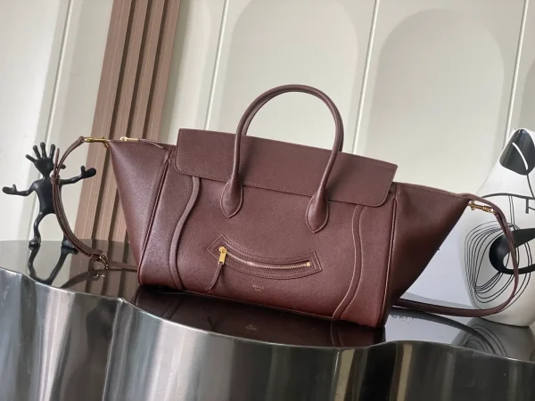 CELINE Brown Leather Top Handle Bag image 1