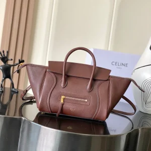 CELINE Brown Leather Top Handle Bag image 1
