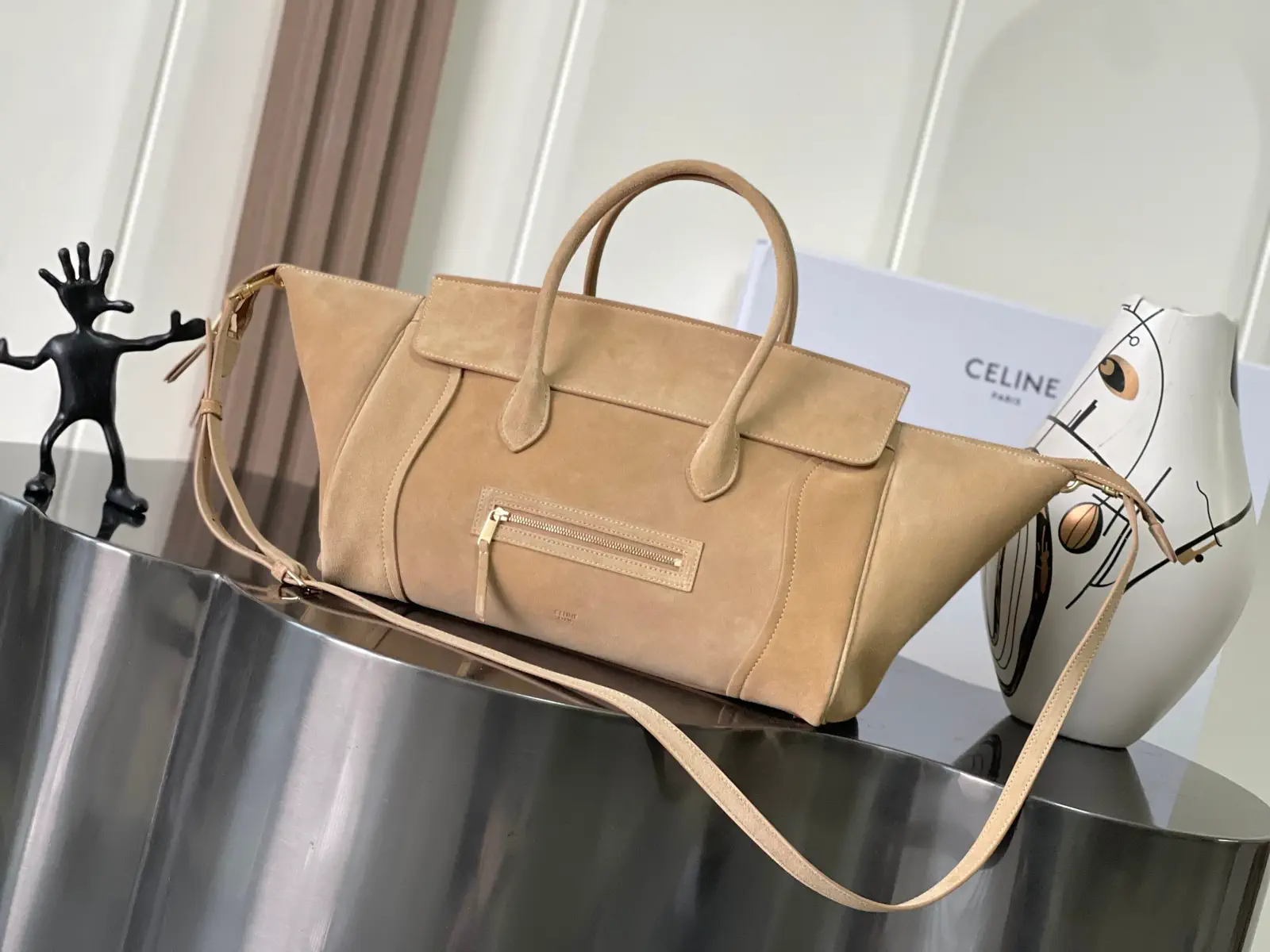 CELINE Suede Smile Top Handle Bag image 1