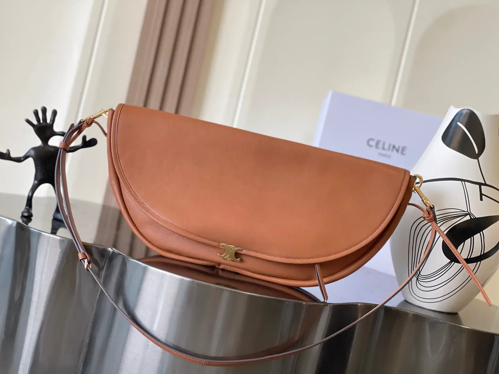 CELINE Soft Triomphe Halfmoon Shoulder Bag image 1