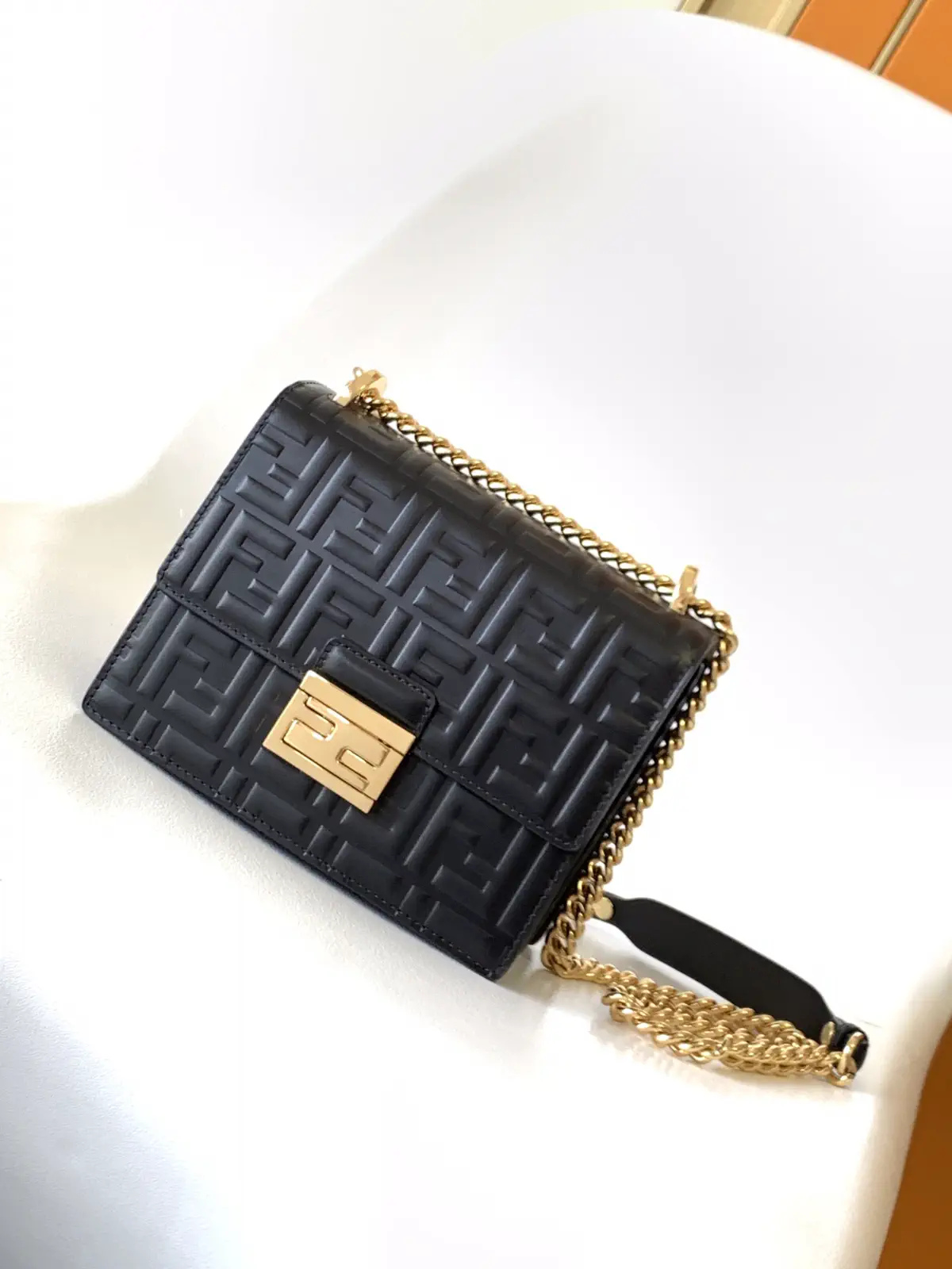 FENDI Embossed FF Flap Small Bag with Chain Strap image 1