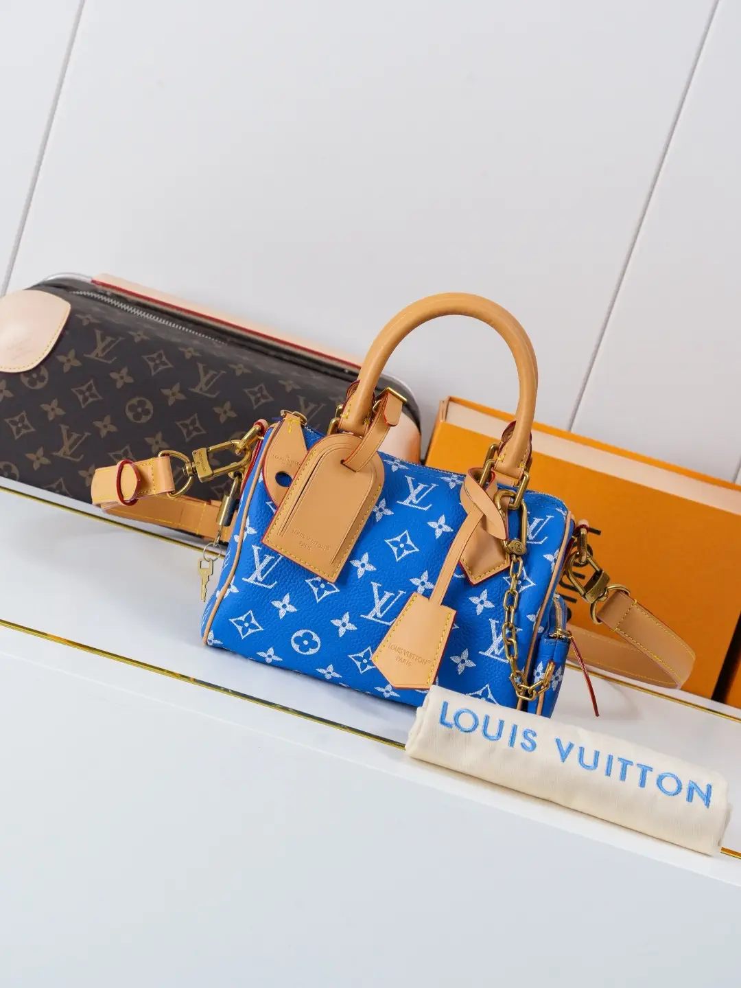 Louis Vuitton Blue Monogram Speedy P9 Bandoulière 20 Top Handle Bag image 1