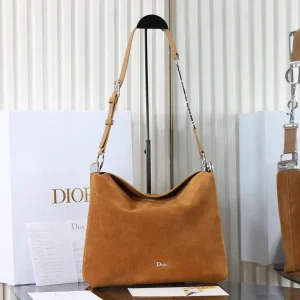 Dior Brown Suede Hobo Shoulder Bag image 1