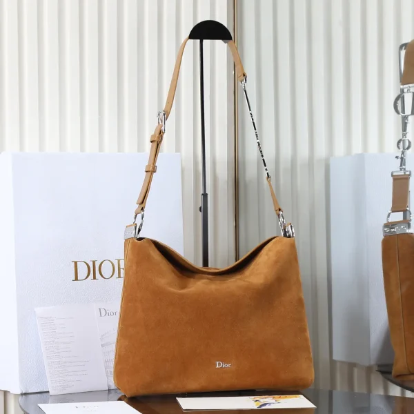 Dior Brown Suede Hobo Shoulder Bag image 1