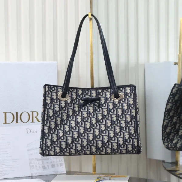 Dior Bow Tote Bag with Oblique Print and Bow Detail image 1