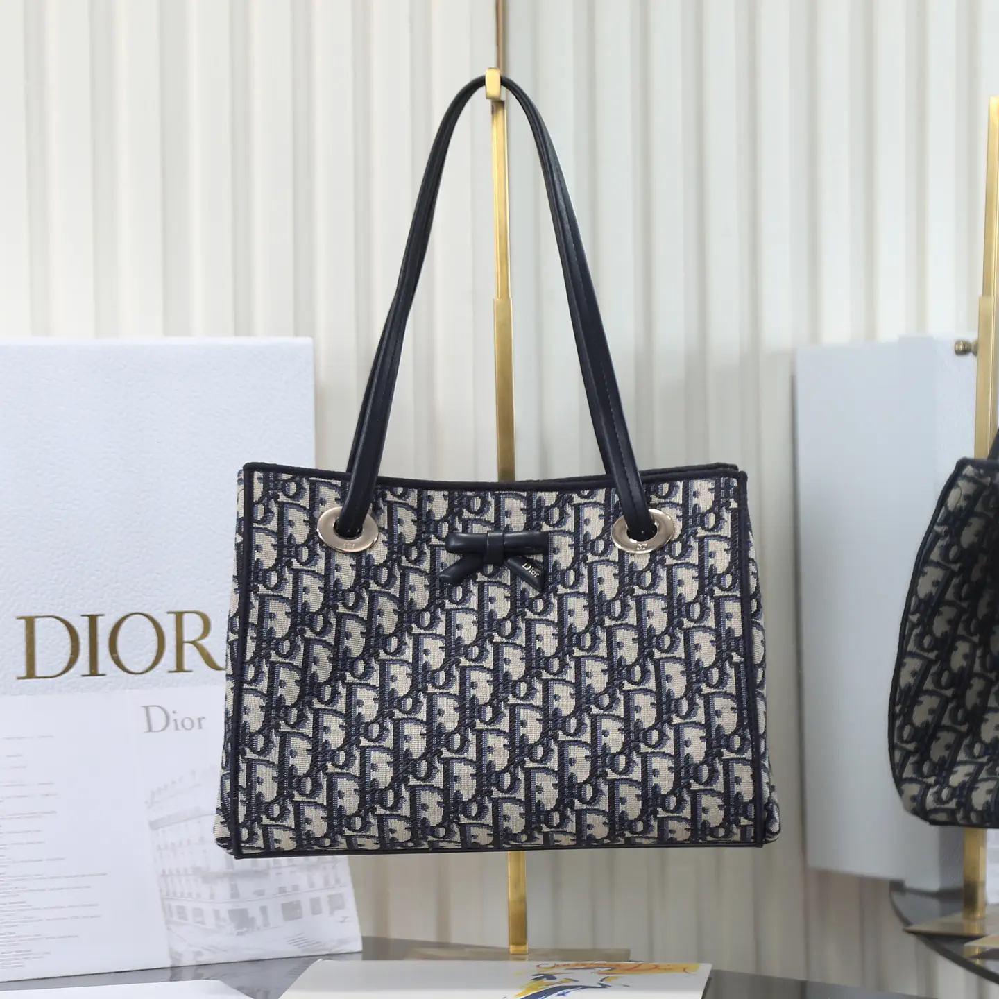 Dior Bow Tote Bag with Oblique Print and Bow Detail image 1