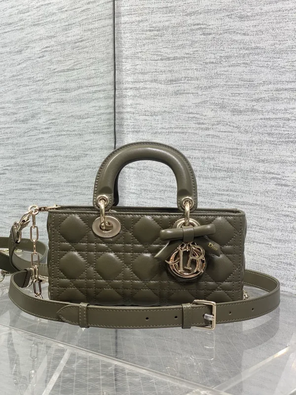 Dior Quilted Top Handle Bag with Bow Charm image 1