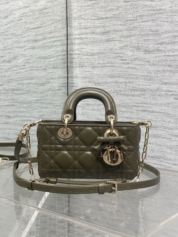 Dior Olive Green Quilted D-Joy Top Handle Bag image 1