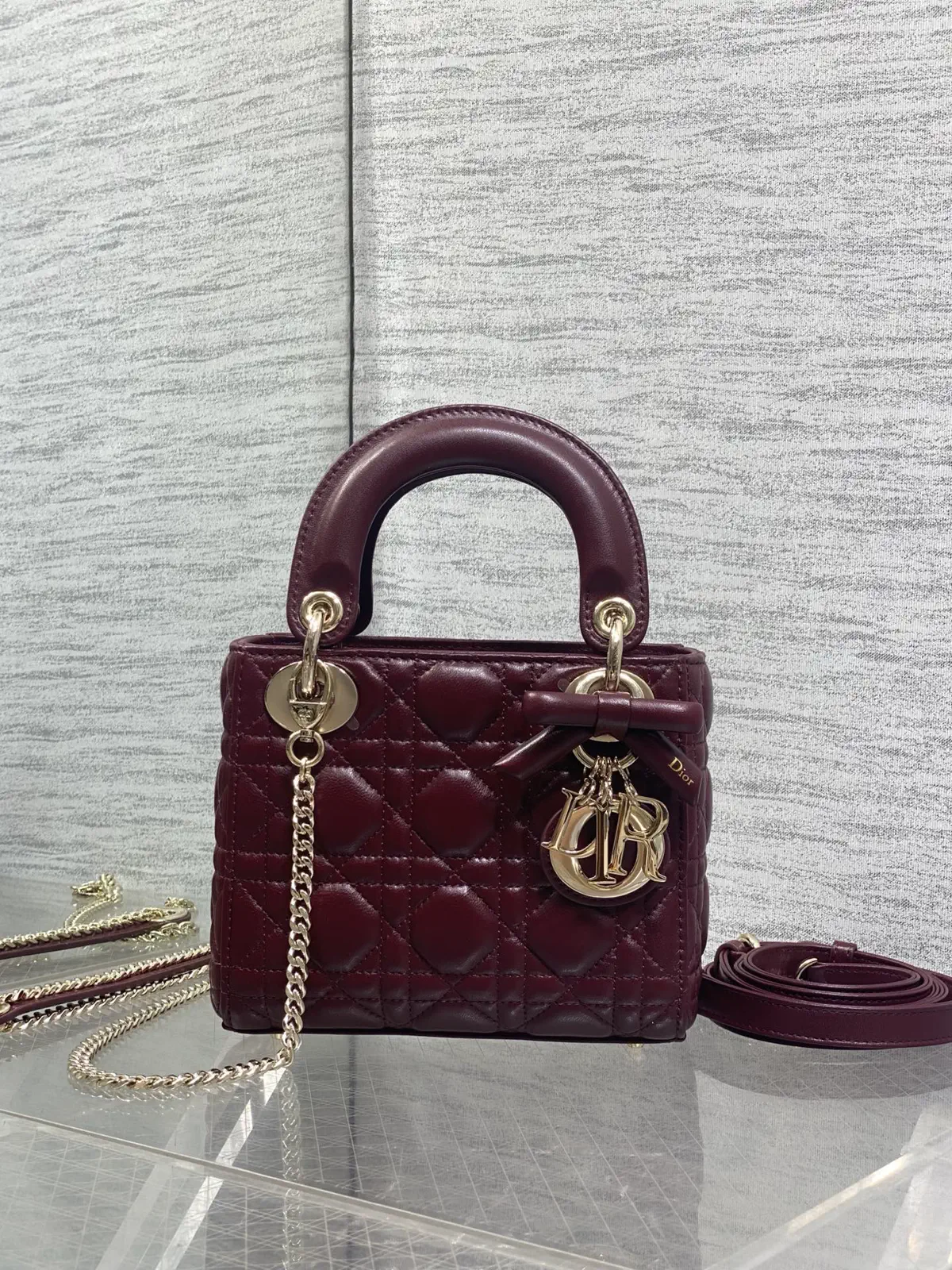 Dior Quilted Bow Accent Top Handle Bag image 1