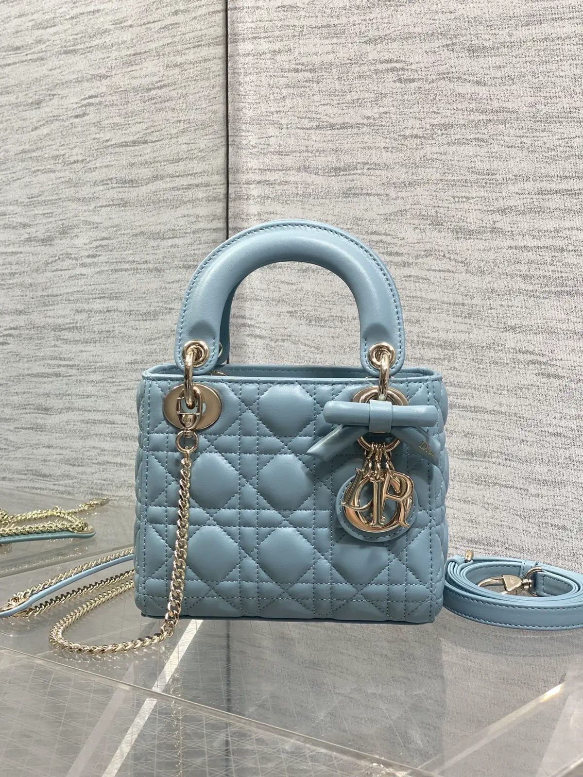 Dior Quilted Bow Detail Top Handle Bag image 1
