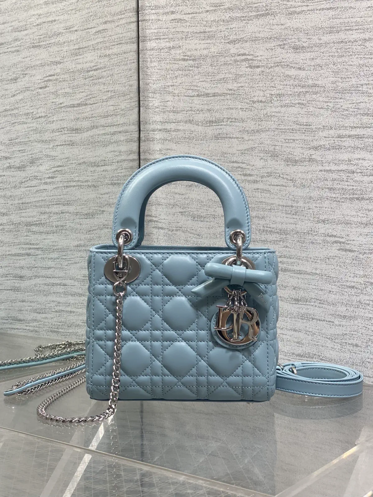 Dior Quilted Bow Detail Top Handle Bag image 1