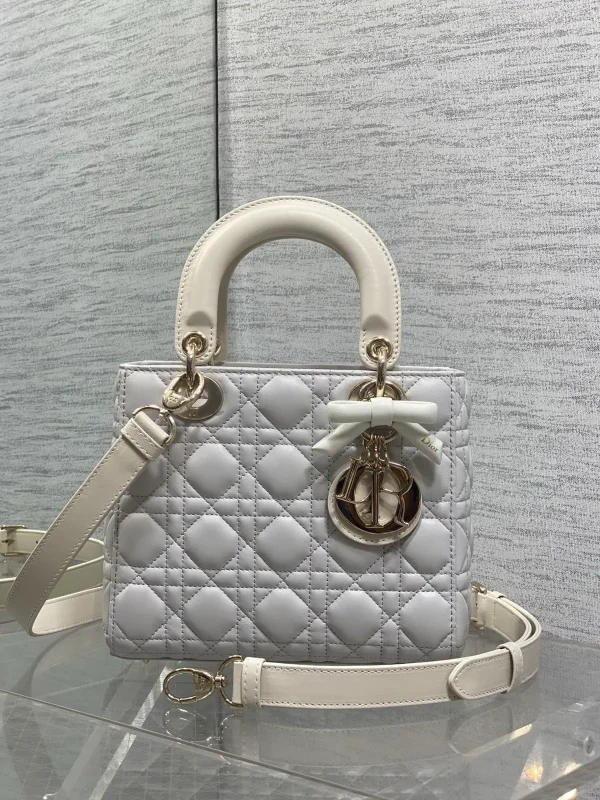 Dior Quilted Top Handle Bag with Bow Charm image 1