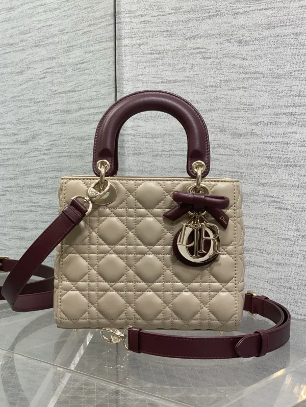 Dior Quilted Top Handle Bag with Bow Charm image 1