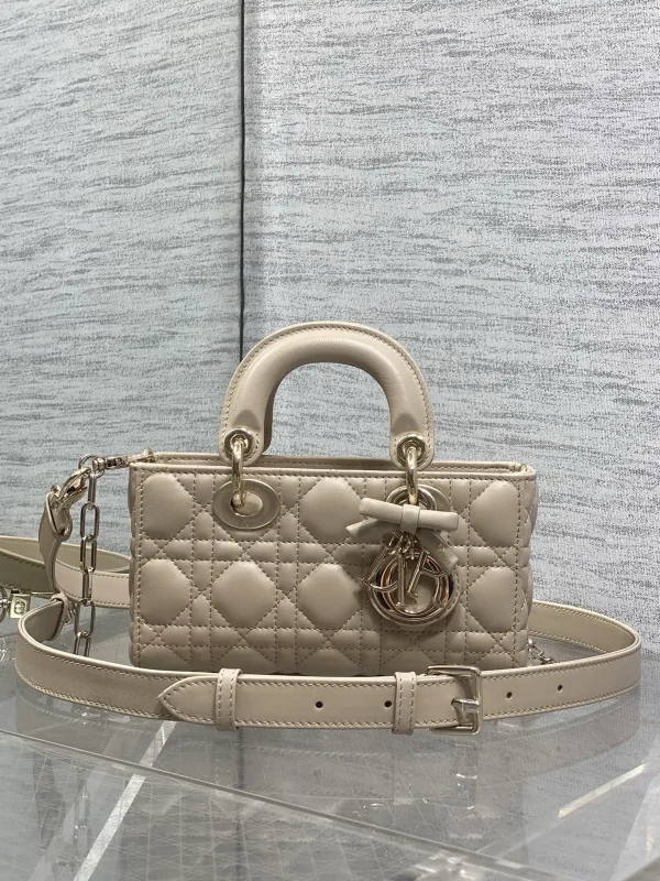 Dior Quilted Mini Top Handle Bag with Bow Charm image 1
