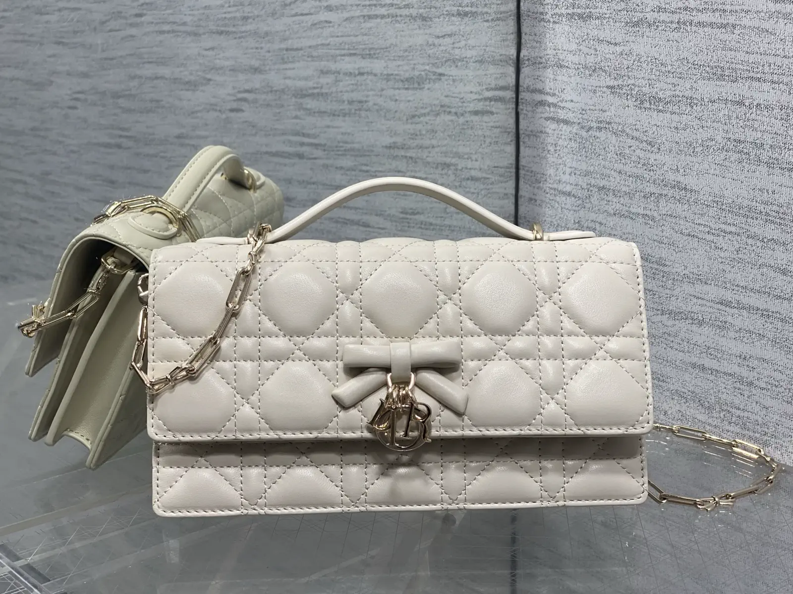 Dior Quilted Bow Charm Top Handle Bag image 1
