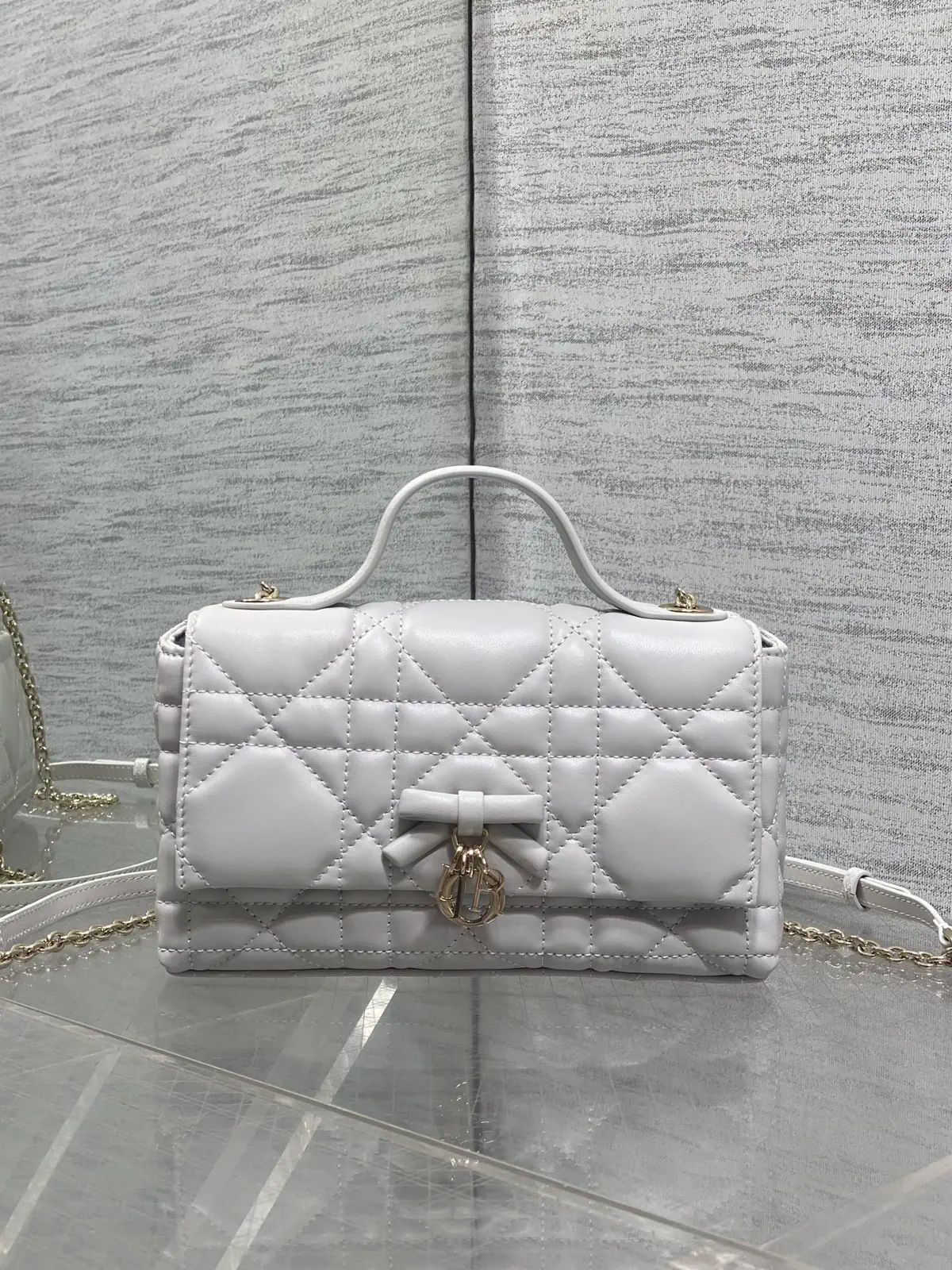 Dior Quilted Bow Chain Top Handle Bag image 1