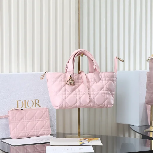 Dior Pink Quilted Toujours Top Handle Bag image 1