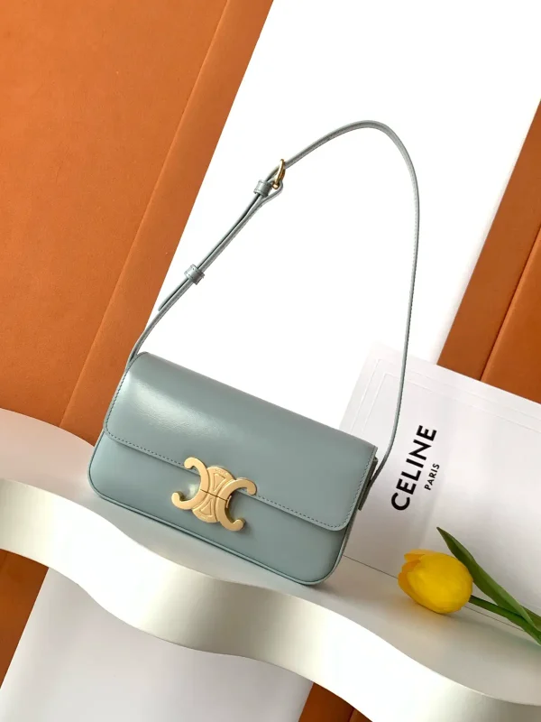 CELINE Light Blue Leather Shoulder Bag image 1