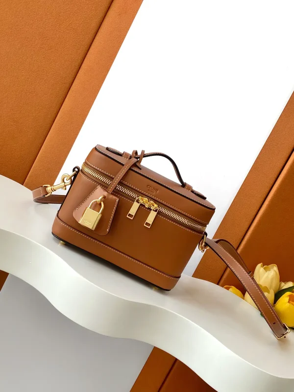 CELINE Tan Vanity Cosmetic Bag image 1