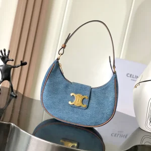 CELINE Denim Ava Triomphe Shoulder Bag image 1