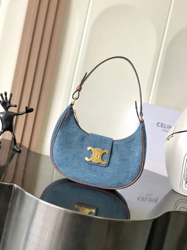 CELINE Denim Ava Triomphe Shoulder Bag image 1