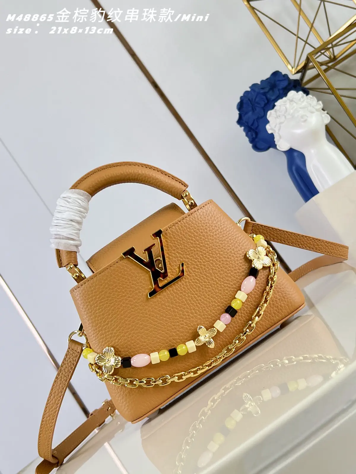 Louis Vuitton Capucines Mini Bag with Beaded Chain image 1