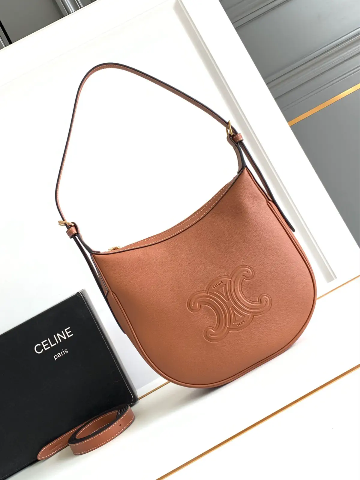 CELINE Heloise Triomphe Small Hobo Shoulder Bag image 1