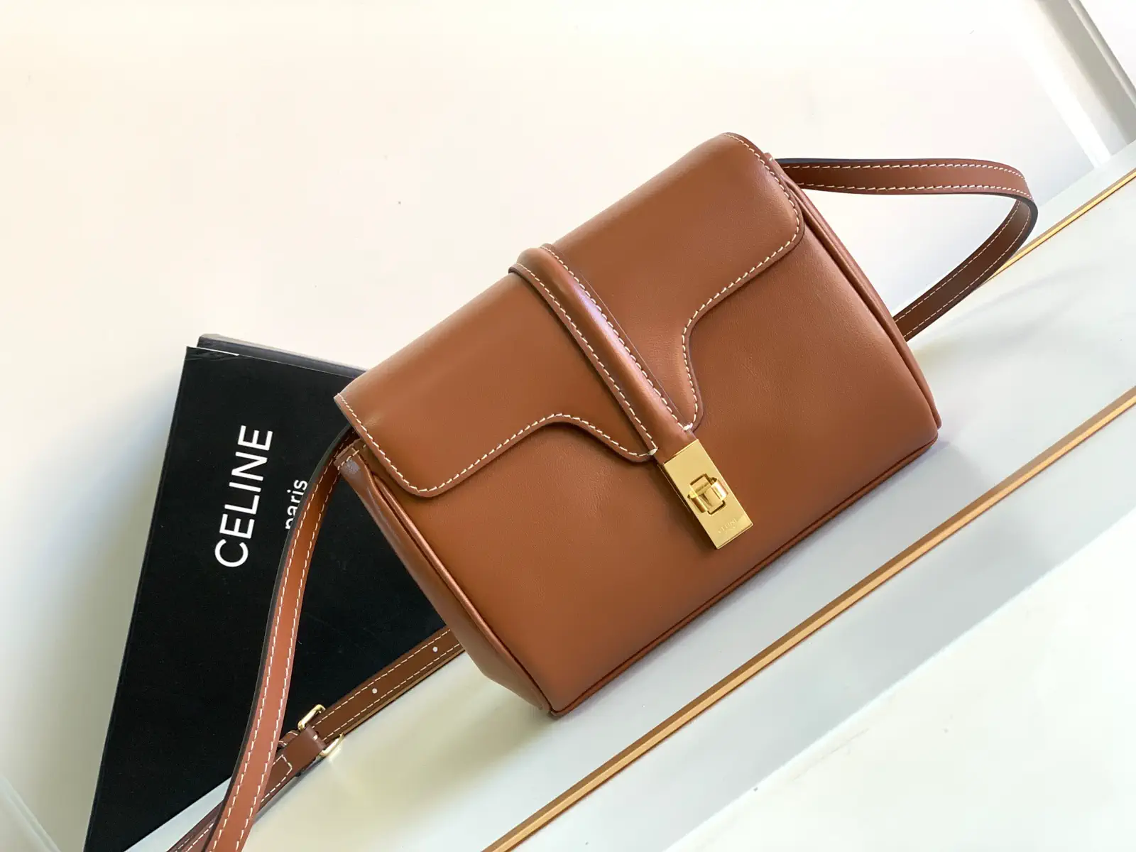 CELINE Mini Soft 16 Smooth Calfskin Crossbody Bag image 1
