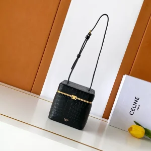 CELINE Crocodile Embossed Box Shoulder Bag image 1