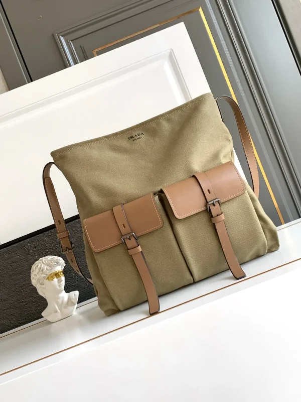 Prada Canvas and Leather Tote Bag image 1