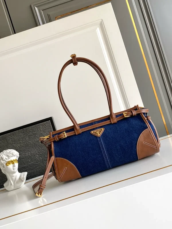 Prada Denim and Leather Top Handle Crossbody Bag image 1