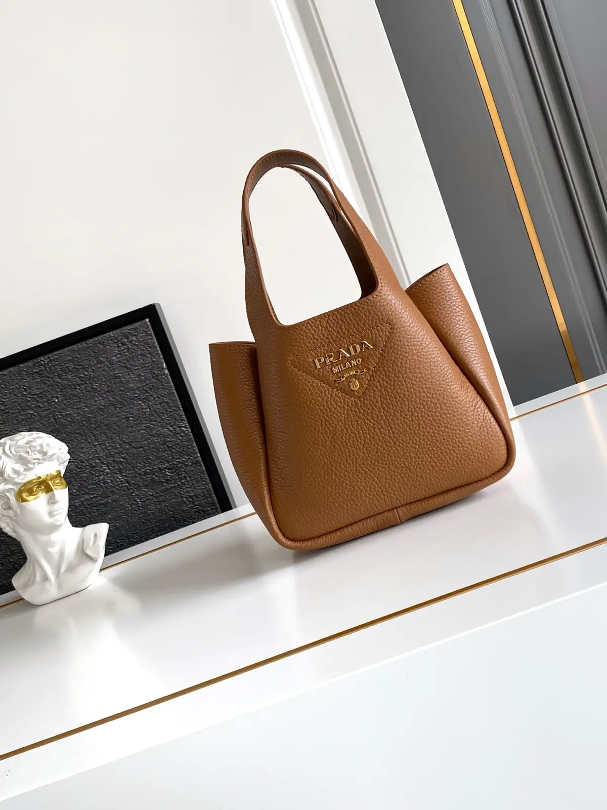 Prada Mini Leather Tote Bag image 1