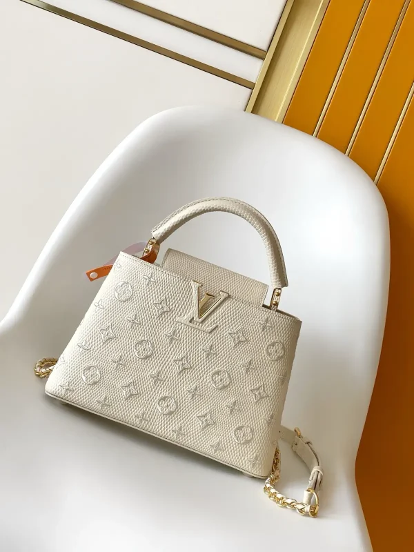 Louis Vuitton Cream Monogram Capucines BB Top Handle Bag image 1
