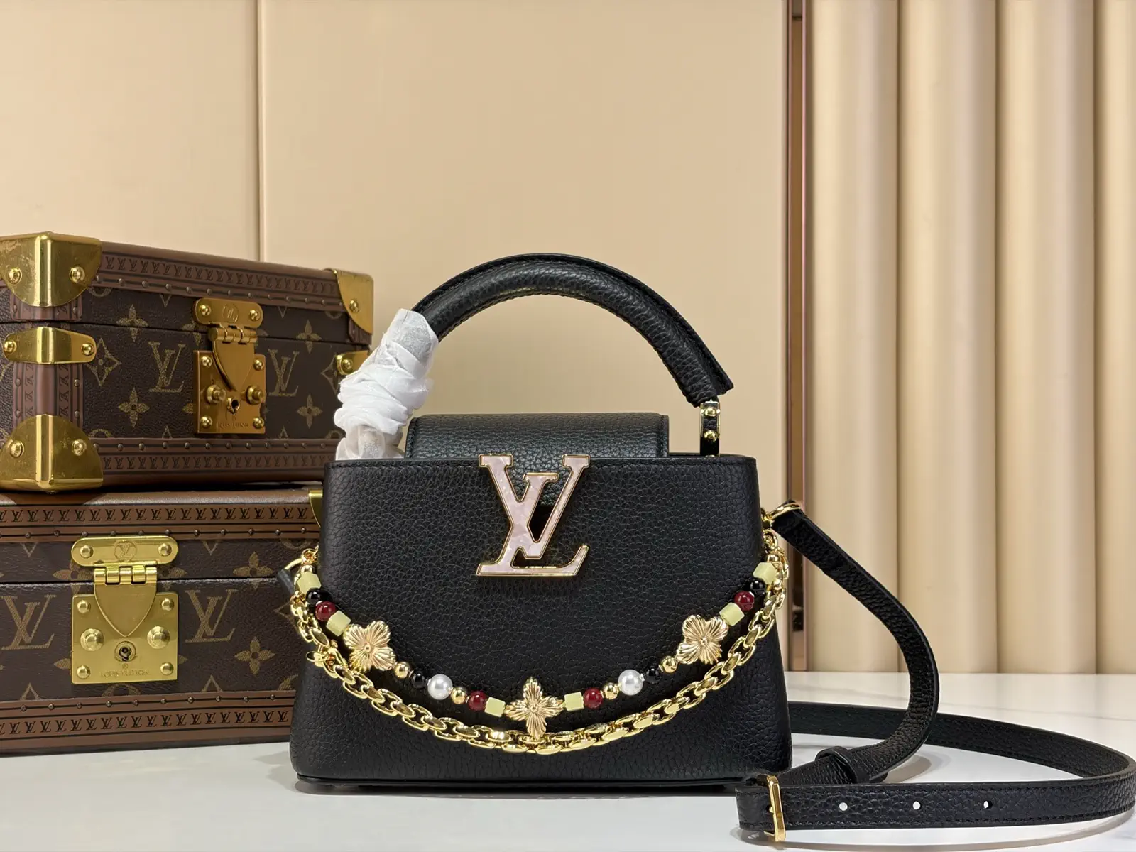Louis Vuitton Capucines Mini Top Handle Bag with Decorative Chains image 1