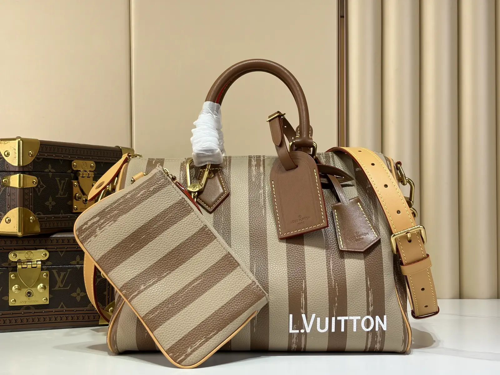 Louis Vuitton Speedy P9 Bandoulière 30 Striped Top Handle Bag image 1