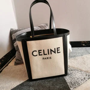 CELINE Canvas Tote Bag with Black Trim image 1