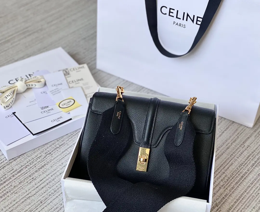 CELINE Black Leather Teen 16 Shoulder Bag image 1