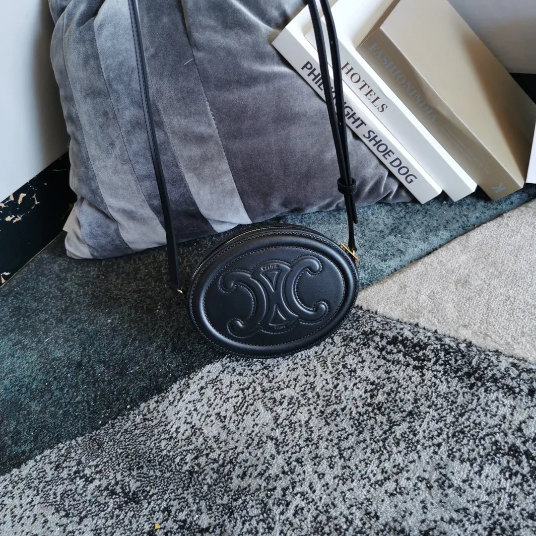 CELINE Oval Crossbody Bag with Embossed Logo image 1