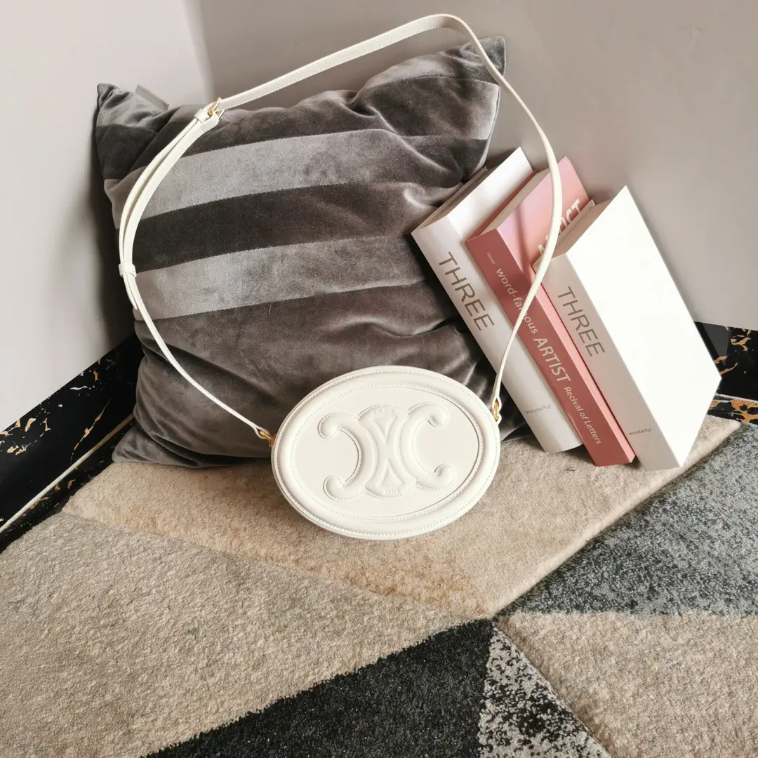CELINE White Oval Crossbody Bag image 1