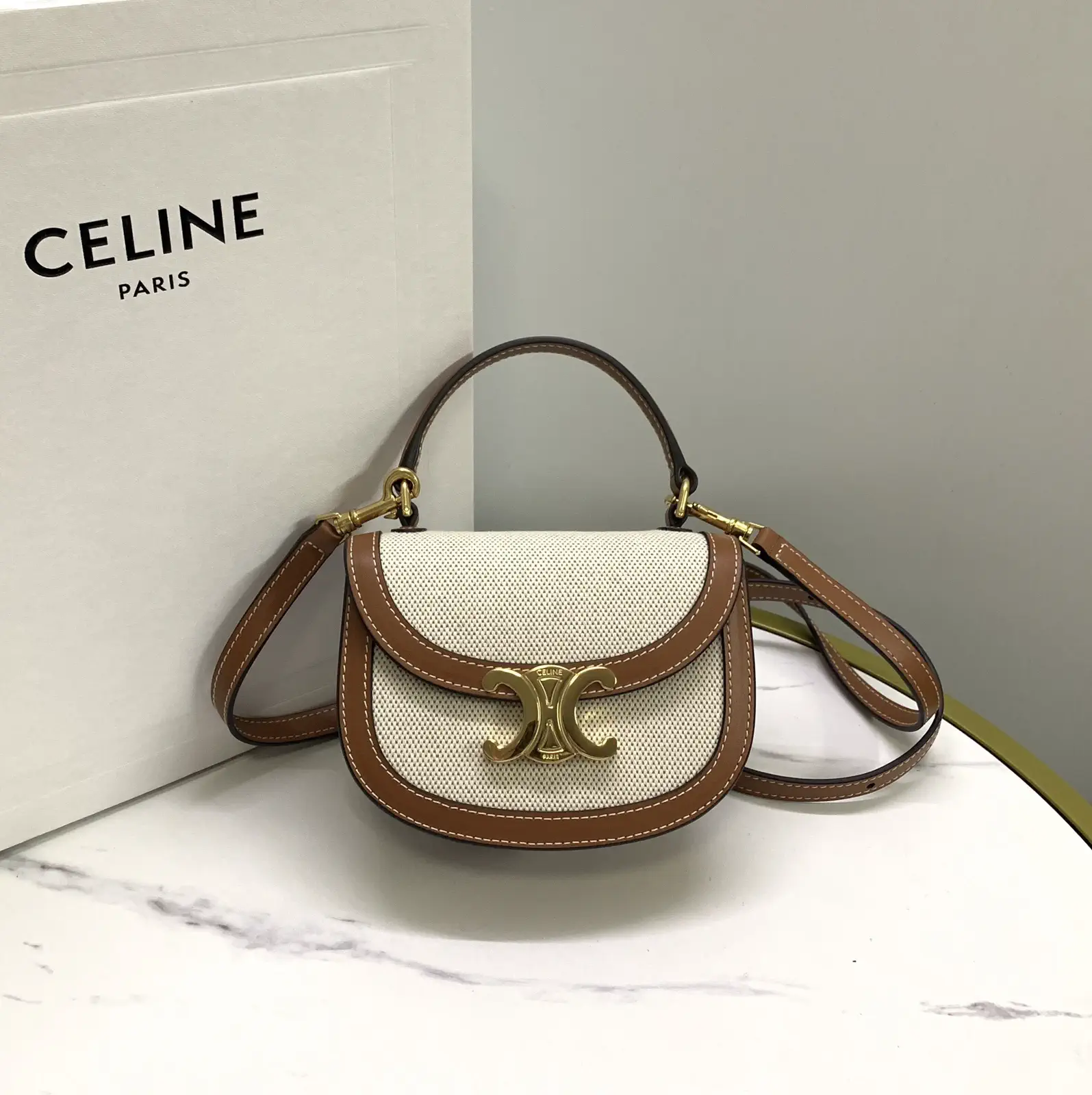 CELINE Mini Besace Saddle Bag with Top Handle image 1