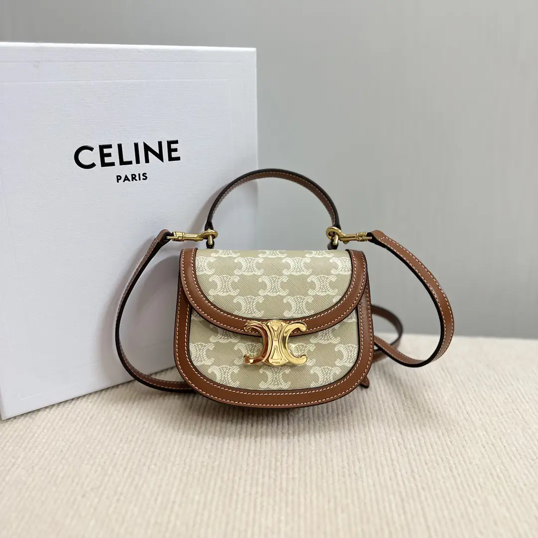 CELINE Mini Besace Triomphe Monogram Saddle Bag image 1