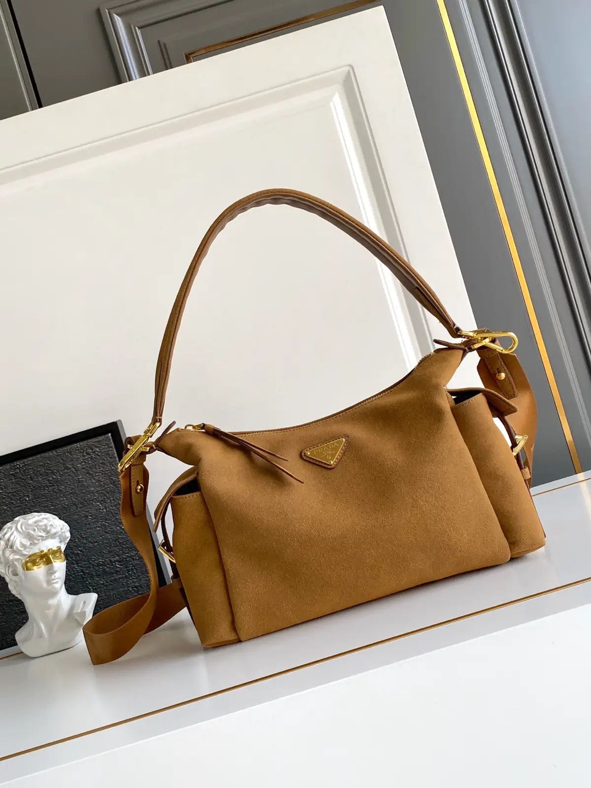 Prada Suede Shoulder Bag image 1